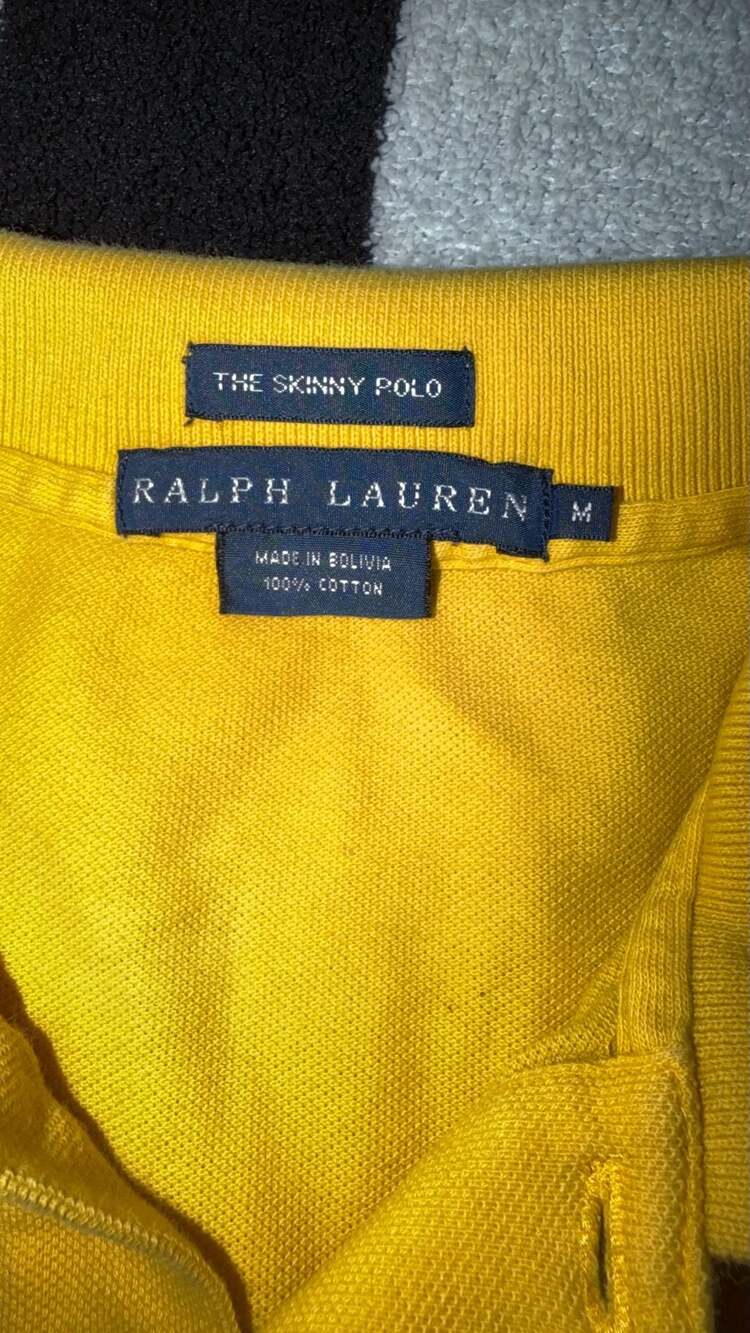 Ralph Lauren The Skinny Polo Yellow Short Sleeve Polo Shirt Women's Medium - Picture 3 of 7